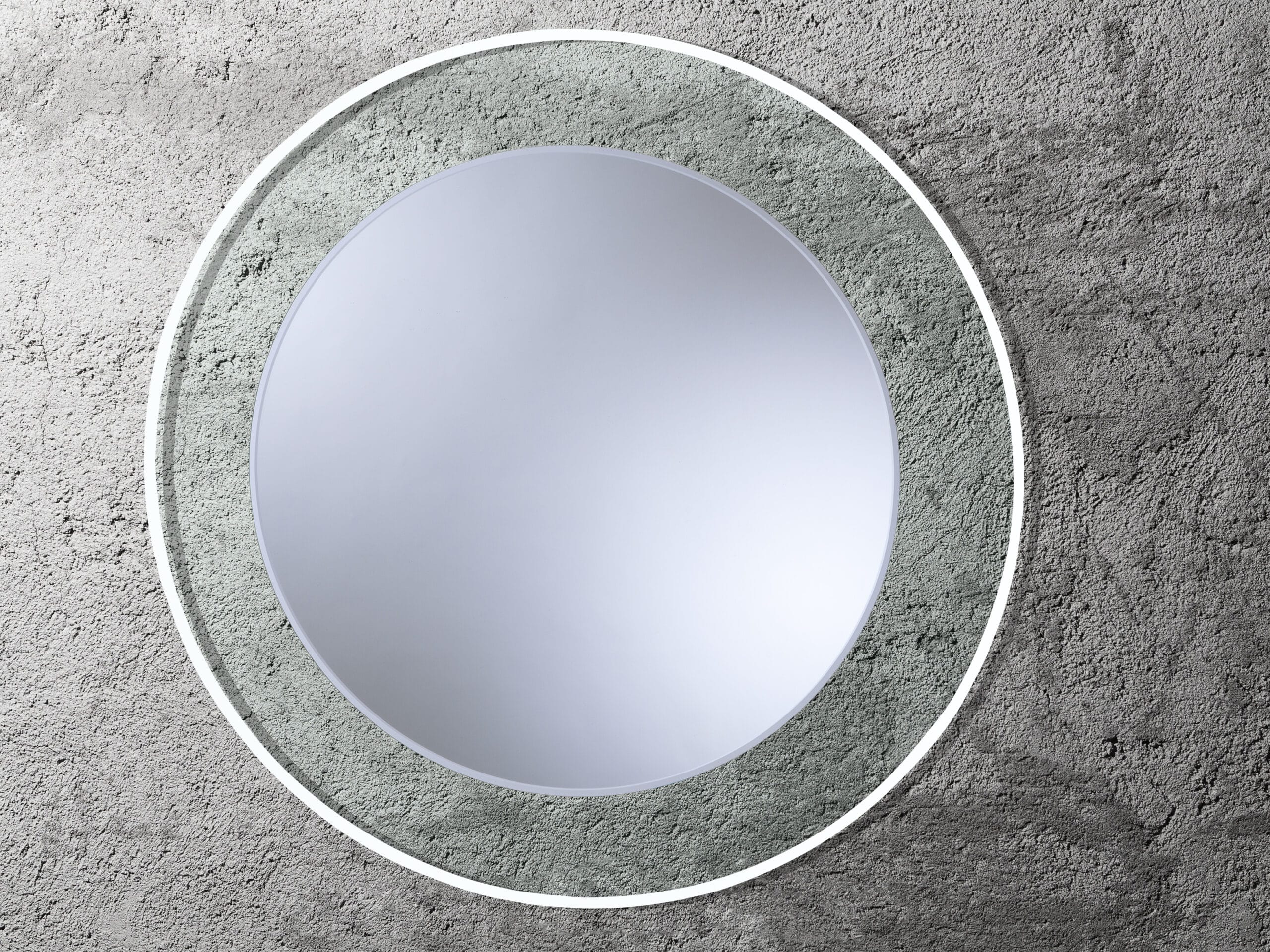 abgeschrägter Spiegel mit matten Kanten mit LED Ø60 - 80-1 abgeschrägter Spiegel mit matten Kanten mit LED Ø60 - 80-1