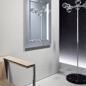 Modena Silver Rechteck Wandspiegel aus abgeschrägten silbernen Spiegelstreifen-1