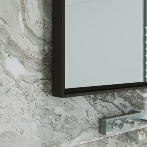 Profix Black Rechteck Wandspiegel im schwarzen Rahmen aus gebürstetem Aluminium-3