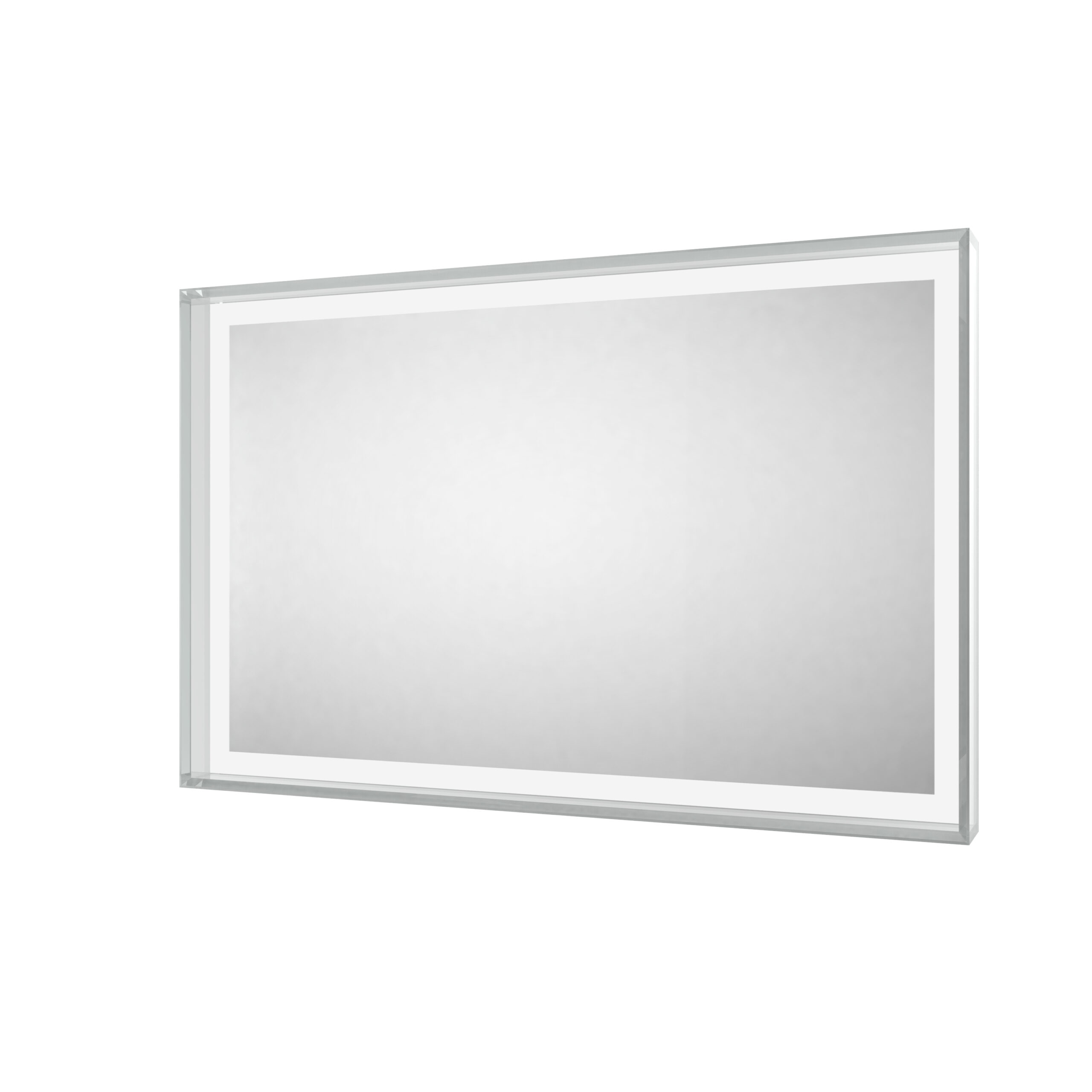 Ripasso Rechteck - Quadrat Wandspiegel Mattstreifen an der Außenfläche der Glastruhe und die seitlichen Glaswände werden durch LED-Dioden beleuchtet-2