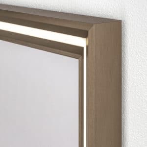 Yuwel Rechteck Wandspiegel im Rahmen aus gebürstetem Aluminium Streifen in der LED-3