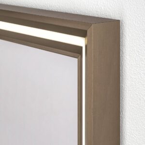 Yuwel Rechteck Wandspiegel im Rahmen aus gebürstetem Aluminium Streifen in der LED-3