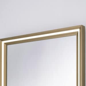 Yuwel Rechteck Wandspiegel im Rahmen aus gebürstetem Aluminium Streifen in der LED-4