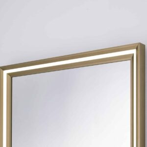 Yuwel Rechteck Wandspiegel im Rahmen aus gebürstetem Aluminium Streifen in der LED-4