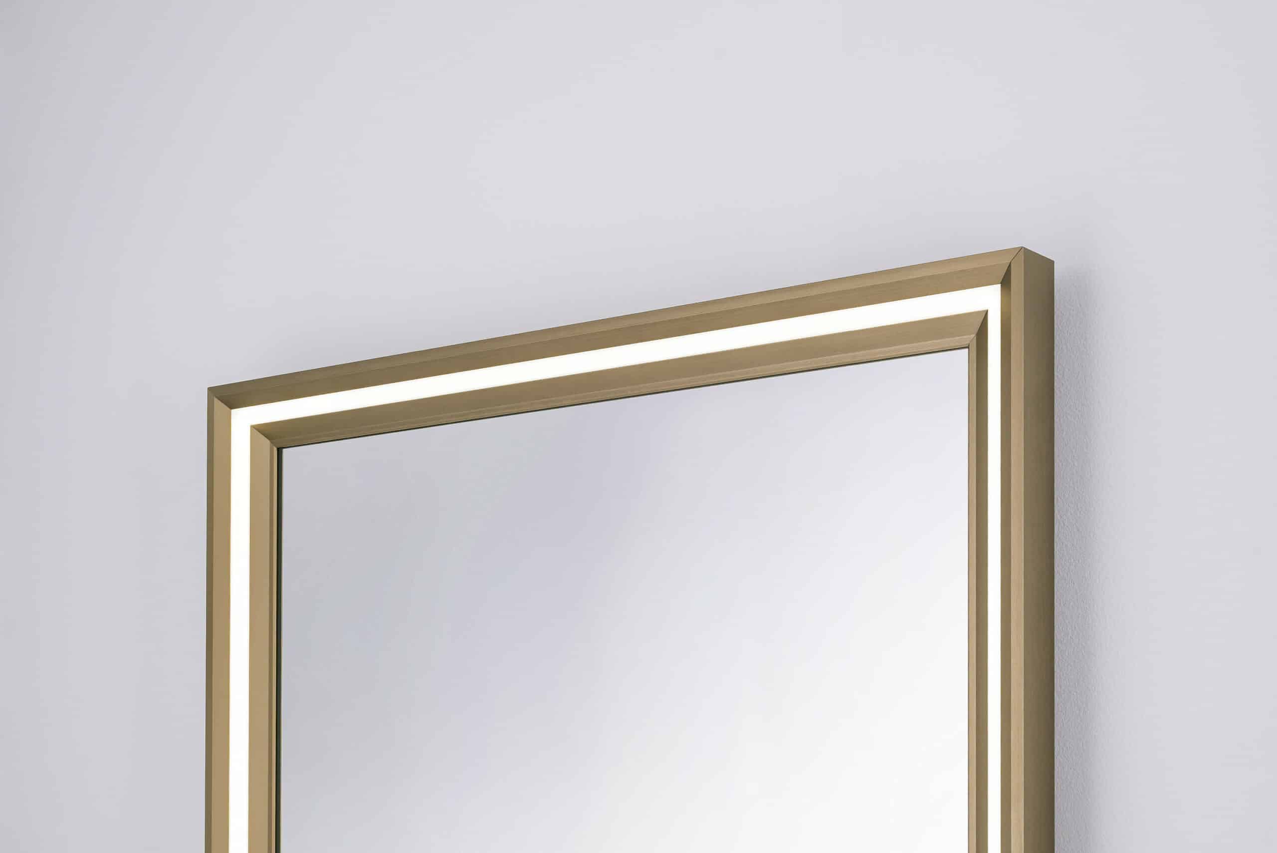 Yuwel Rechteck Wandspiegel im Rahmen aus gebürstetem Aluminium Streifen in der LED-4 Yuwel Rechteck Wandspiegel im Rahmen aus gebürstetem Aluminium Streifen in der LED-4