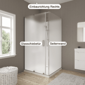 Duschkabine Schiebetür & feste Seitenwand mit Set als Sonderanfertigung | ESG | Kanten poliert