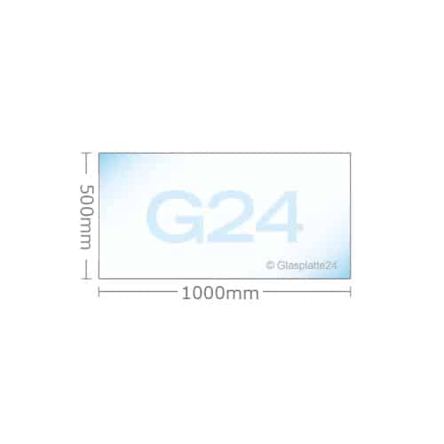 Vorlegeplatte aus Glas für Kamin Form G24 Rechteck Esg T: 500mm x B: 1000mm x H: 6mm mit 18mm Facette Glasplatte | Bodenplatte-3