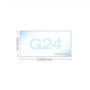 Vorlegeplatte aus Glas für Kamin Form G24 Rechteck Esg T: 500mm x B: 1000mm x H: 8mm mit 18mm Facette Glasplatte | Bodenplatte-3