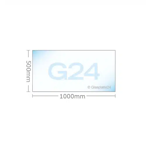 Vorlegeplatte aus Glas für Kamin Form G24 Rechteck Esg T: 500mm x B: 1000mm x H: 8mm mit 18mm Facette Glasplatte | Bodenplatte-3