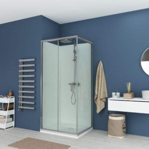 ECK-01-PANO-ALLE-R Duschkabine in Klar mit Schiebetür & feste Seitenwand ESG | Nano | Höhe 1900 mm