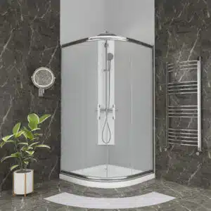 Duschkabine Runddusche in Klar mit Schiebetür ESG | Nano | Höhe 1870 mm