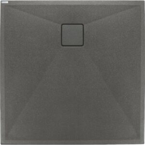 Quadrat Granit Duschwanne | Anthrazit Metallic Duschtasse | Breite 800-900 mm | Länge 800-900 mm | Höhe 35 mm | mit/ohne Ablaufgarnitur