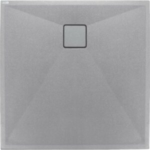Quadrat Granit Duschwanne | Grau Metallic Duschtasse | Breite 800-900 mm | Länge 800-900 mm | Höhe 35 mm | mit/ohne Ablaufgarnitur