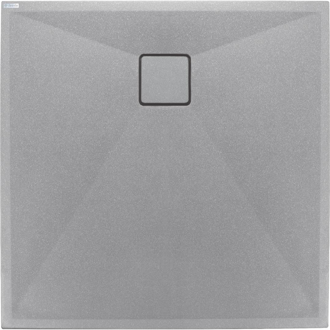 Quadrat Granit Duschwanne | Grau Metallic Duschtasse | Breite 800-900 mm | Länge 800-900 mm | Höhe 35 mm | mit/ohne Ablaufgarnitur