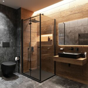 Rechteck Granit Duschwanne | Anthrazit Metallic Duschtasse | Breite 700-900 mm | Länge 900-1400 mm | Höhe 35 mm | mit/ohne Ablaufgarnitur