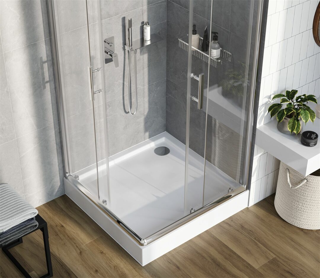 Quadrat Standard Acryl Duschwanne | Weiß Duschtasse | Breite 800-900 mm | Länge 800-900 mm | Höhe 140 mm | mit/ohne Ablaufgarnitur