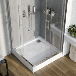Quadrat Standard Acryl Duschwanne | Weiß Duschtasse | Breite 800-900 mm | Länge 800-900 mm | Höhe 140 mm | mit/ohne Ablaufgarnitur