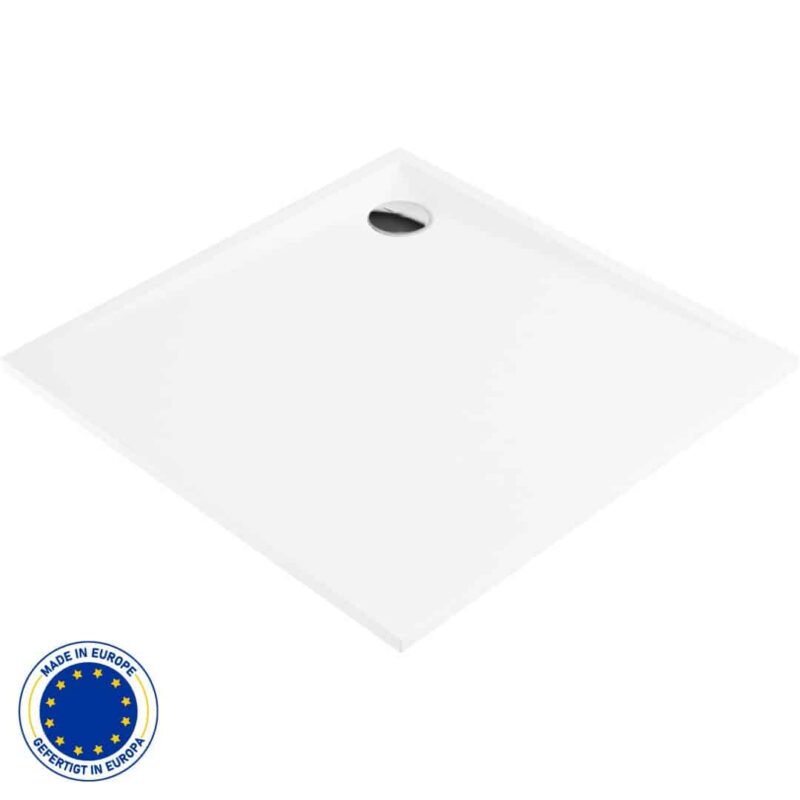 Quadrat Acryl Duschwanne | Weiβ Duschtasse | Breite 800-900 mm | Länge 800-900 mm | Höhe 30 mm | mit/ohne Ablaufgarnitur