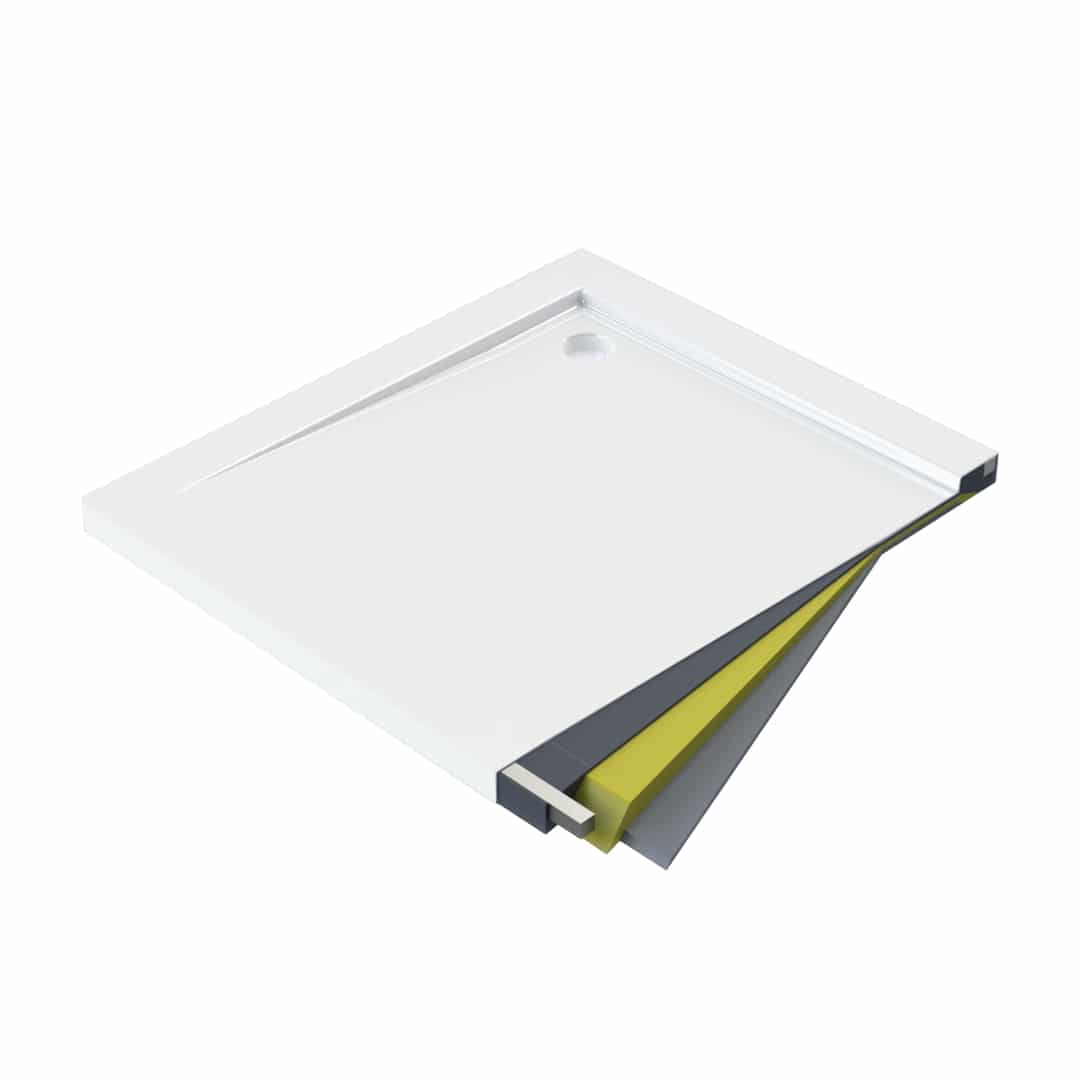 Quadrat Acryl Duschwanne | Weiβ Duschtasse | Breite 800-900 mm | Länge 800-900 mm | Höhe 30 mm | mit/ohne Ablaufgarnitur