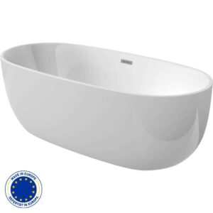 Oval Freistehende Badewanne | Acryl Weiβ Badewanne | Breite 735-790 mm | Länge 1500-1700 mm | Höhe 580 mm