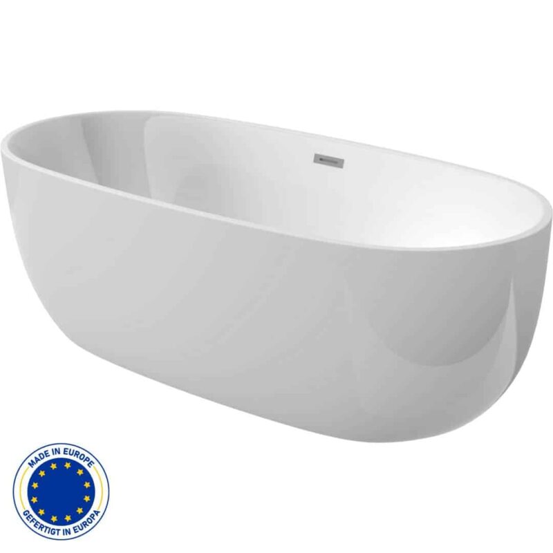 Oval Freistehende Badewanne | Acryl Weiβ Badewanne | Breite 735-790 mm | Länge 1500-1700 mm | Höhe 580 mm