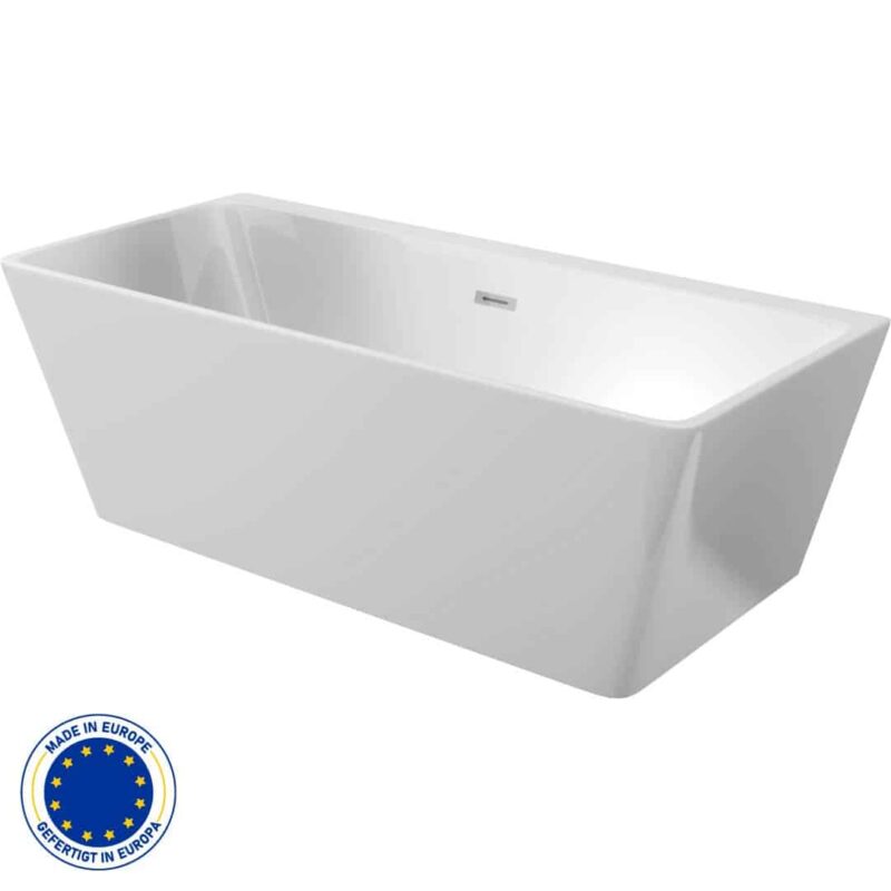 Rechteck Wandmontiert/Freistehende Badewanne | Acryl Weiβ Badewanne | Breite 750-800 mm | Länge 1600-1700 mm | Höhe 580 mm