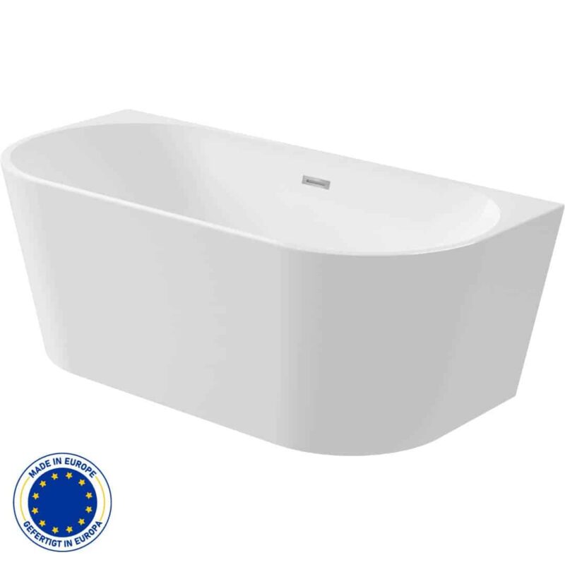Acryl Wandmontiert/Freistehende Badewanne | Weiβ Badewanne | Breite 750 mm | Länge 1500-1700 mm | Höhe 580 mm