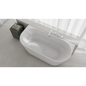 Acryl Wandmontiert/Freistehende Badewanne | Weiβ Badewanne | Breite 750 mm | Länge 1500-1700 mm | Höhe 580 mm