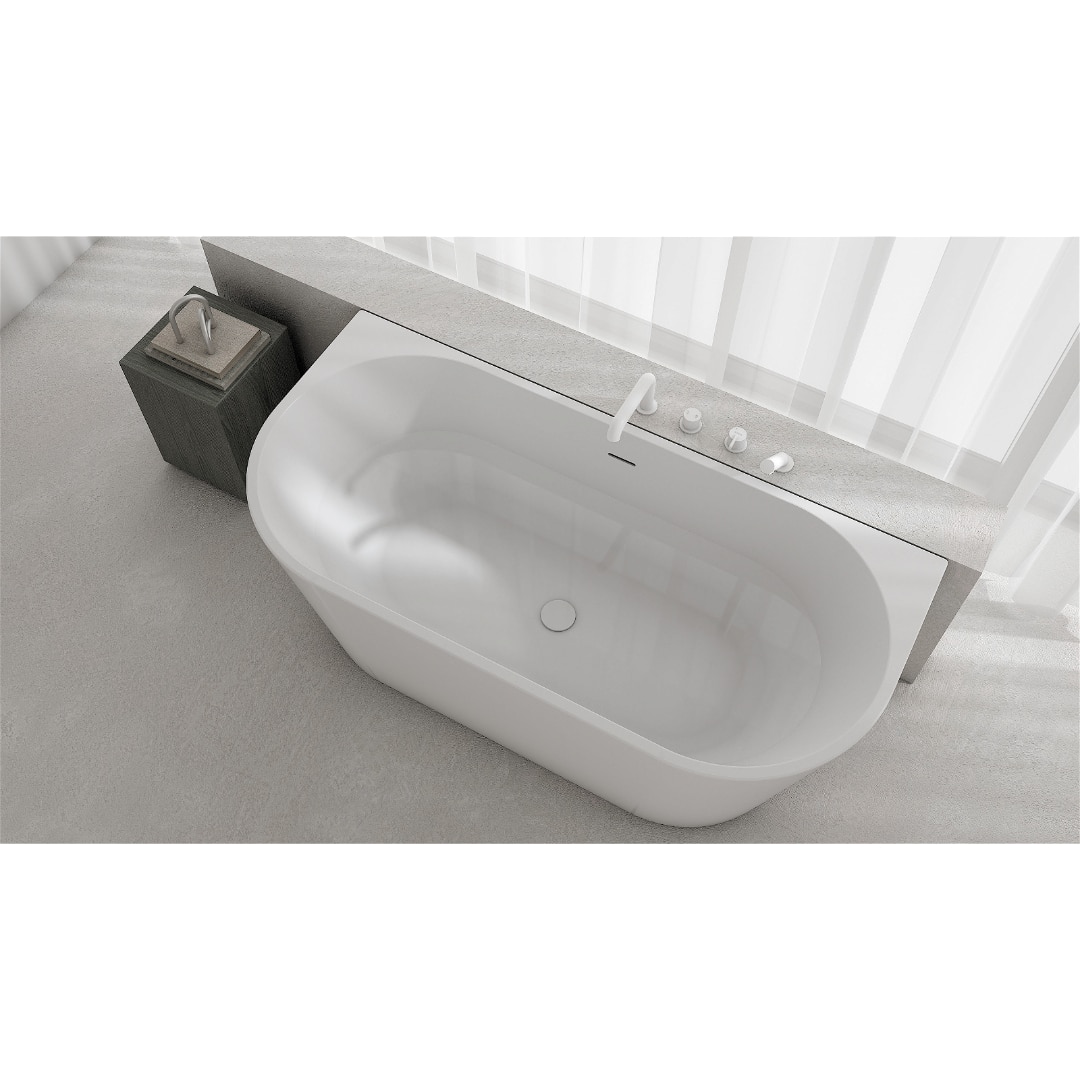 Acryl Wandmontiert/Freistehende Badewanne | Weiβ Badewanne | Breite 750 mm | Länge 1500-1700 mm | Höhe 580 mm