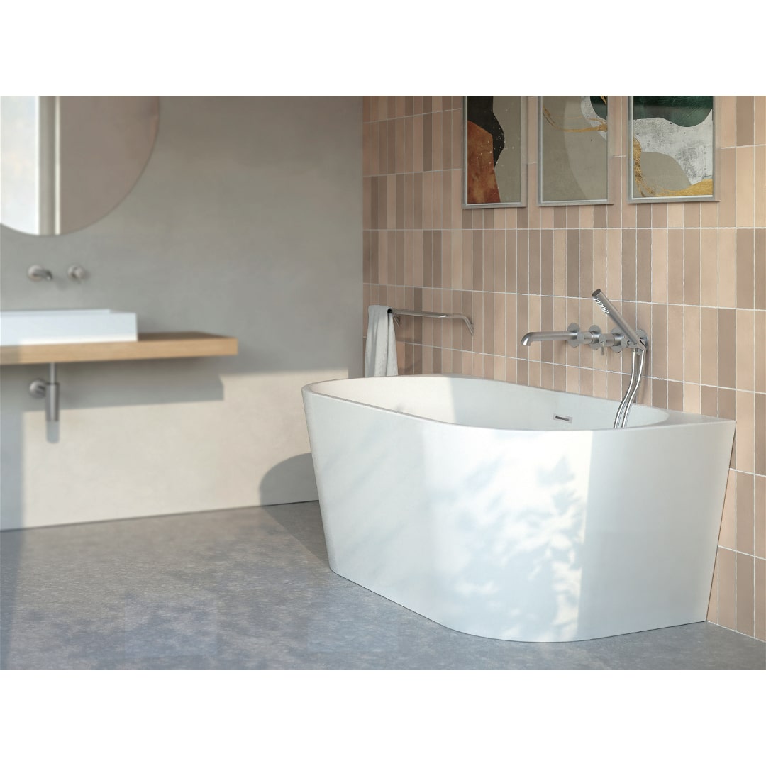 Acryl Wandmontiert/Freistehende Badewanne | Weiβ Badewanne | Breite 750 mm | Länge 1500-1700 mm | Höhe 580 mm
