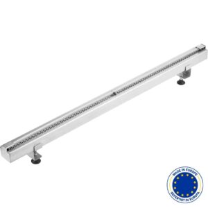 Schlitz Duschrinne aus Rostfreies Stahl | Stahl Bodenablauf | Länge 700-900 mm | inkl. Siphon für Abfluss