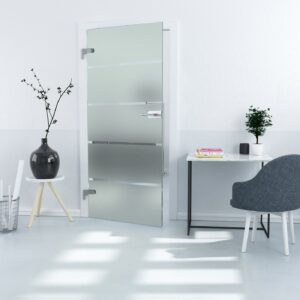 Ganzglastür in 5-Streifendesign, ESG, 8mm, Kanten poliert, Studio/Studio