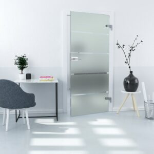 Ganzglastür in 5-Streifendesign, ESG, 8mm, Kanten poliert, Studio/Studio