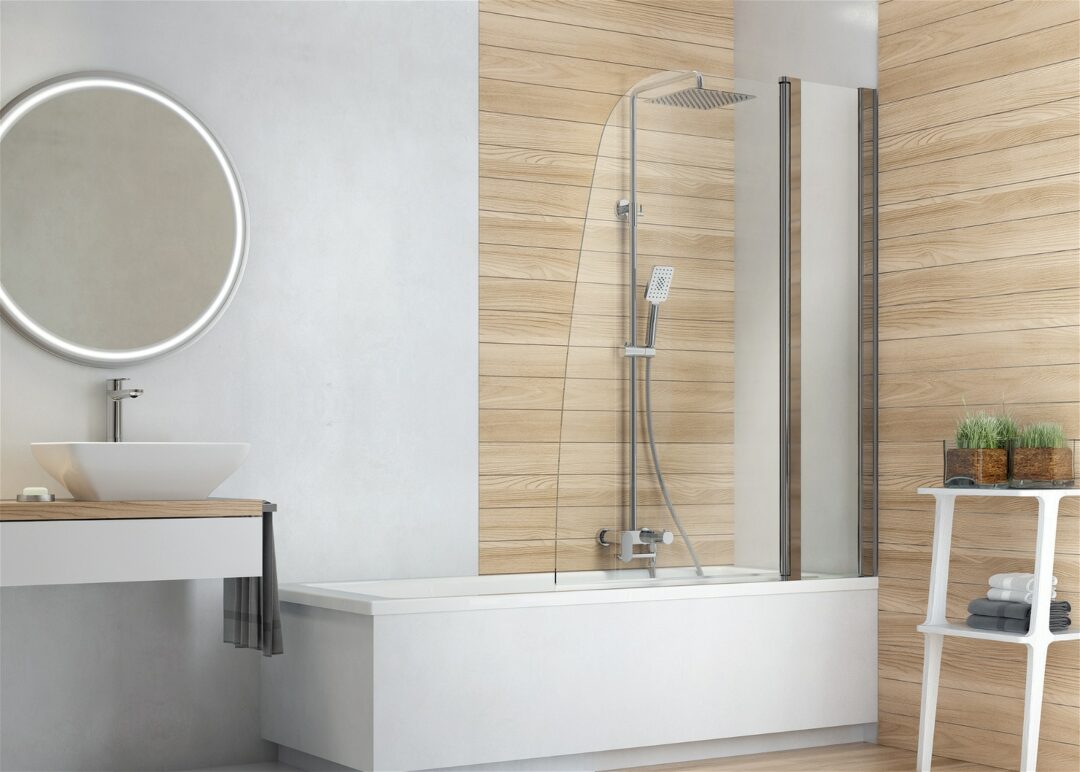 Badewannenabtrennung für Badewanne, 2-tlg, BxH: 115x140 cm – Bild 2