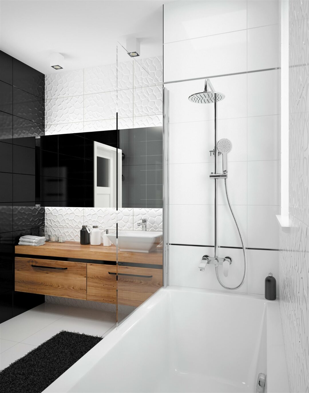 Badewannenabtrennung für Badewanne, ESG, BxH: 80x140 cm – Bild 2