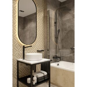 Badewannenabtrennung für Badewanne, ESG, BxH: 80x140 cm
