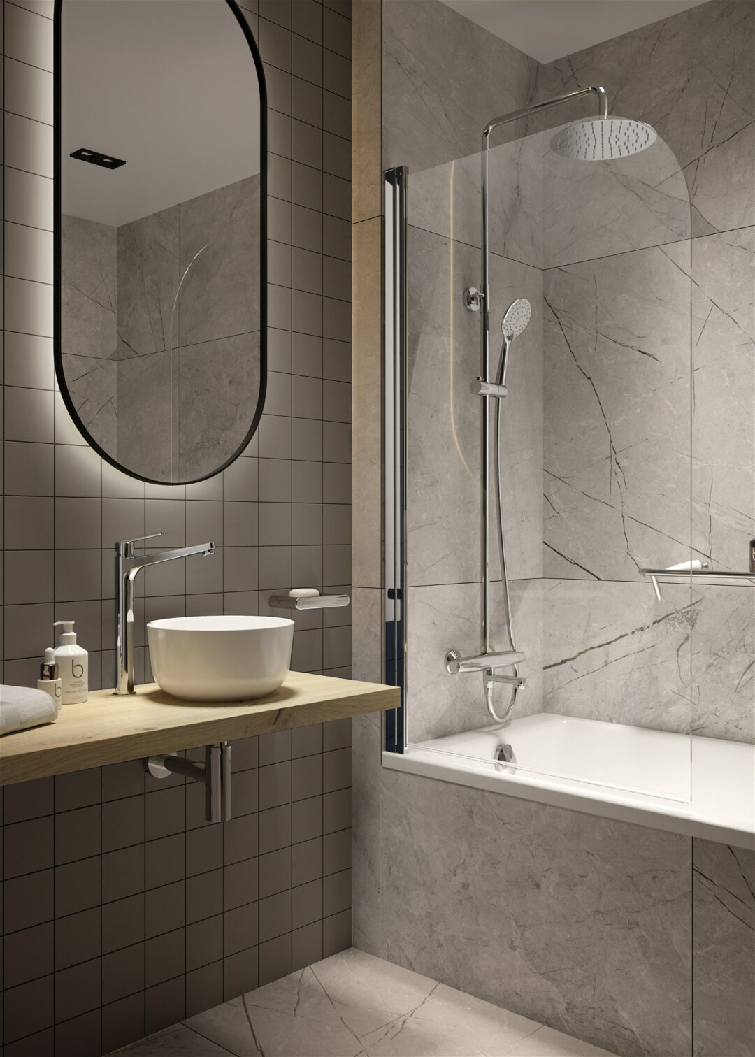Badewannenabtrennung für Badewanne, ESG, BxH: 80x140 cm – Bild 2