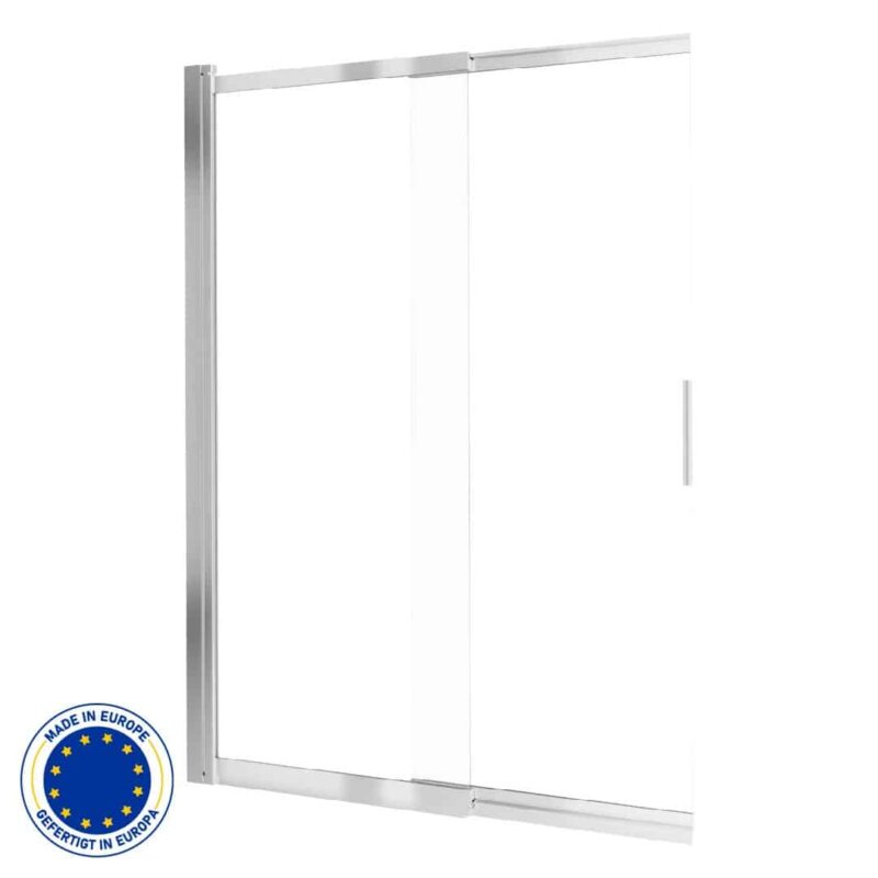 Schiebe Duschwand für Badewanne, ESG, LxH: 100x140 cm