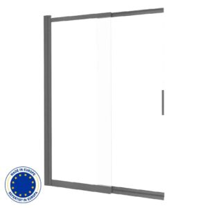 Schiebe Duschwand für Badewanne, ESG, LxH: 100x140 cm
