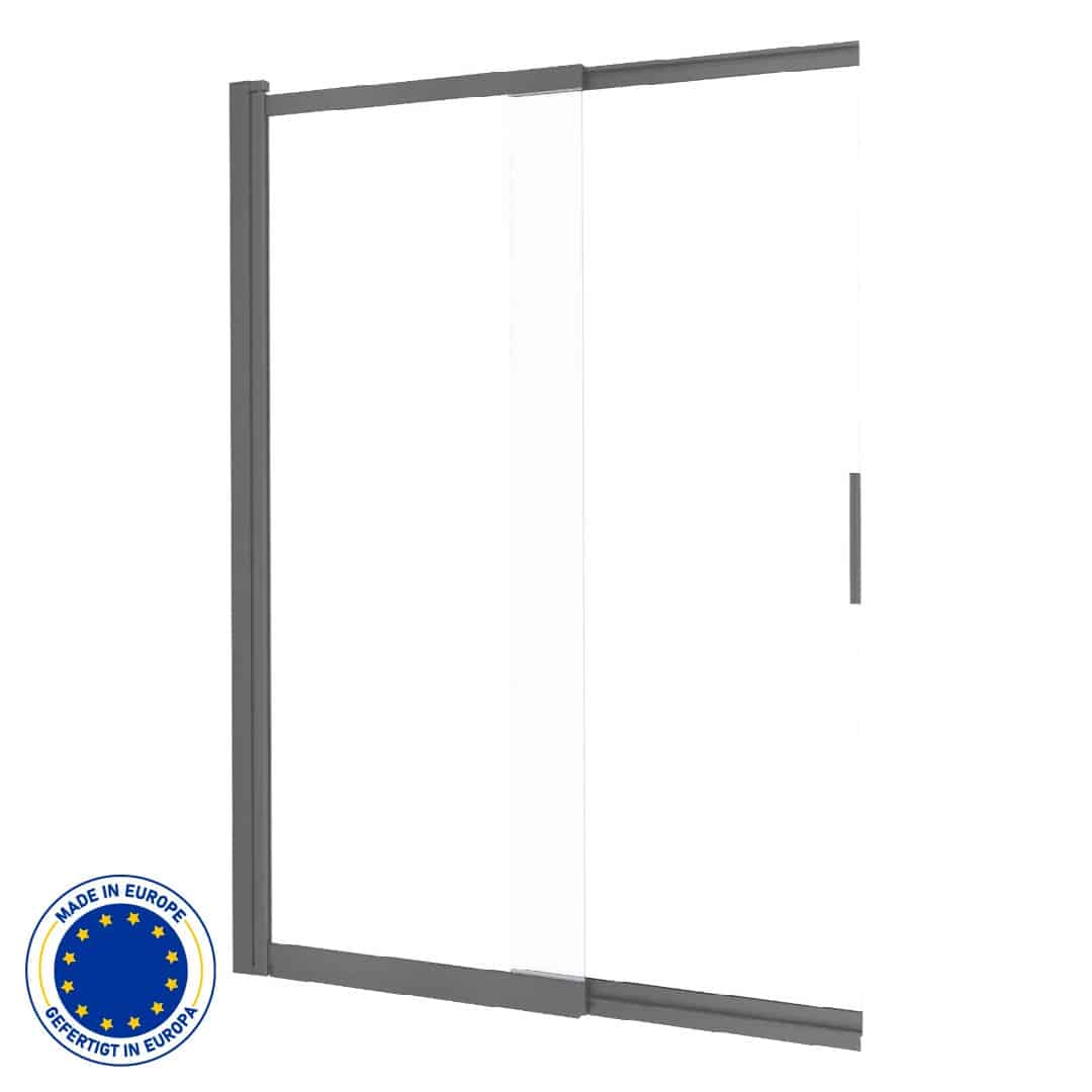 Schiebe Duschwand für Badewanne, ESG, LxH: 100x140 cm