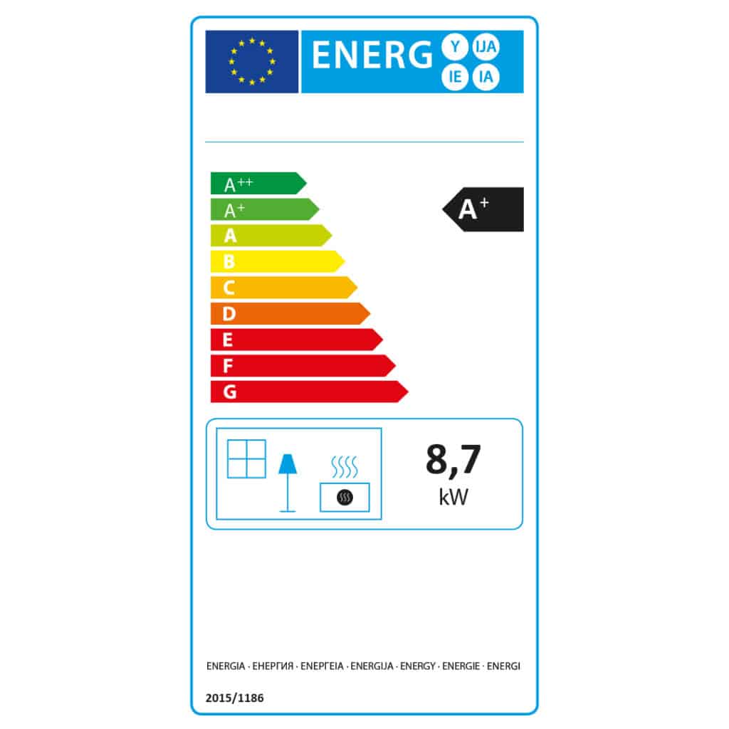 Hitze Freistehende Kaminofen mit Kochplatte 8,7 kW | Schwarz