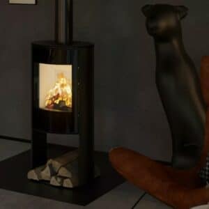 Hitze Elliptischer Freistehende Kaminofen 5 kW mit Holzregal