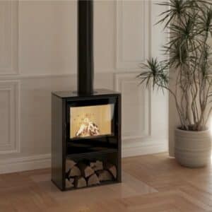 Hitze Freistehende Kaminofen 8,7 kW | Schwarz