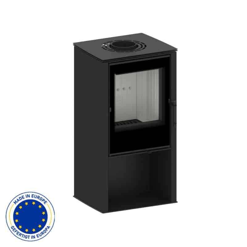 Hitze Freistehende Kaminofen 6,5 kW | Schwarz