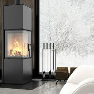 Hitze Freistehende Kaminofen 6,5 kW | Schwarz