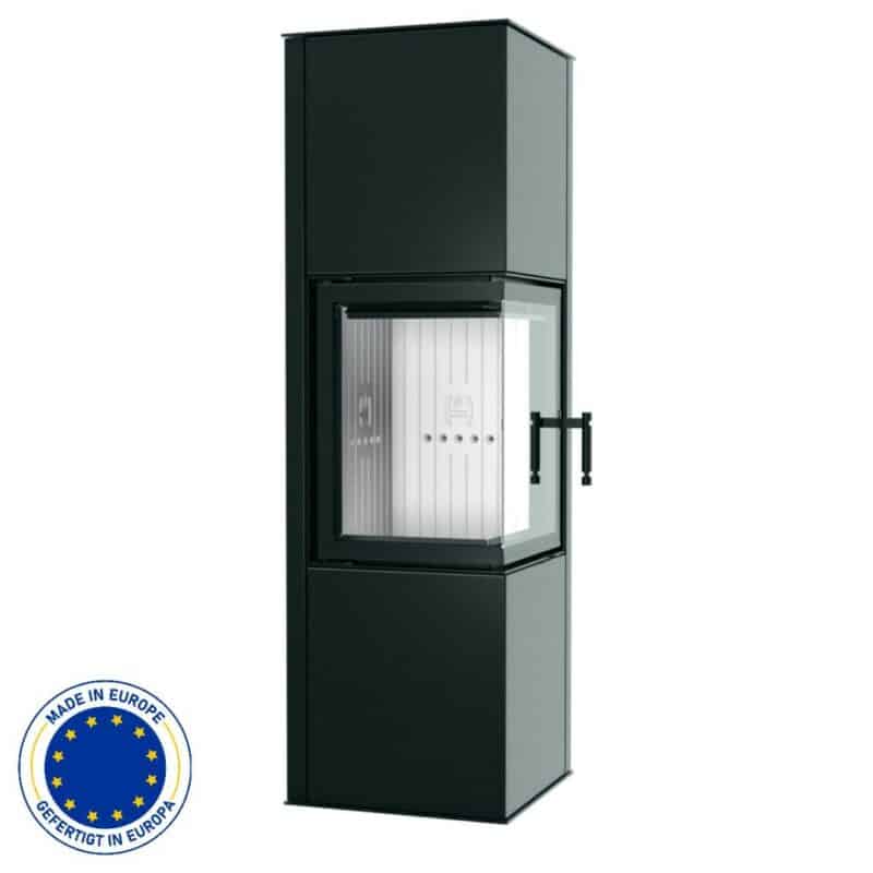 Hitze Freistehende Kaminofen 6,5 kW | Schwarz-Grau