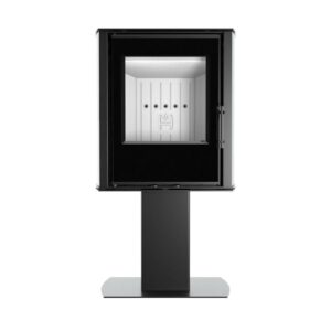 Hitze Freistehende Kaminofen 6,5 kW auf einem Bein | Schwarz