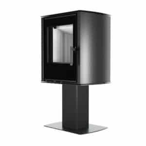 Hitze Freistehende Kaminofen 6,5 kW auf einem Bein | Schwarz