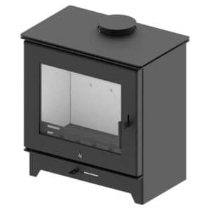 Hitze Freistehender Kaminofen 5,5 kW ohne Rost (Stahlfront)