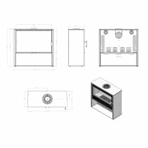 Hitze Freistehende Kaminofen 11 kW | Schwarz